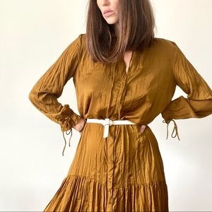 Zara maxi crinkle dress